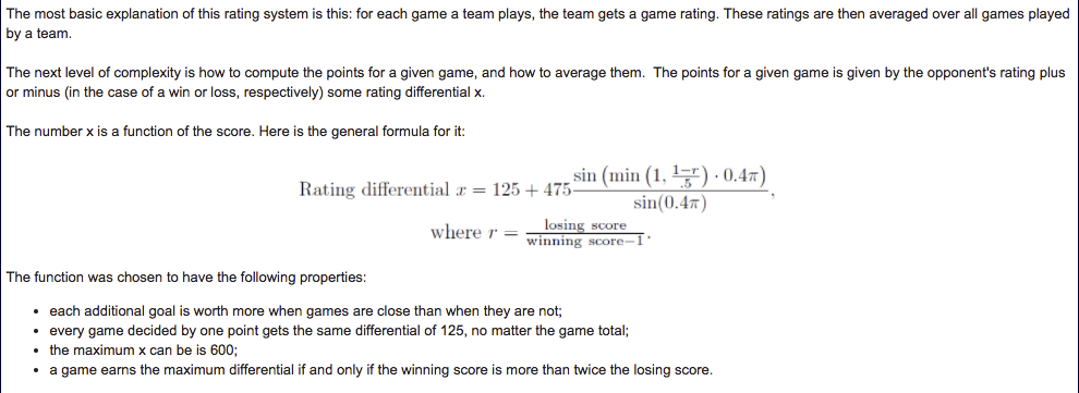 Basic explanation of the USAU rankings algorithm